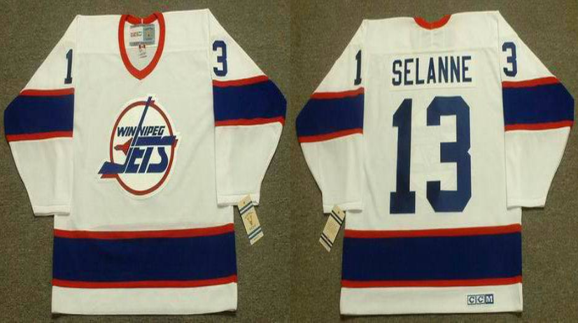 2019 Men Winnipeg Jets #13 Selanne white CCM NHL jersey->winnipeg jets->NHL Jersey